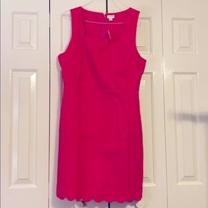 NWT J. Crew hot pink scalloped dress